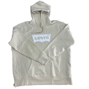 Levi’s Cream Logo Hoodie Pullover Size XL